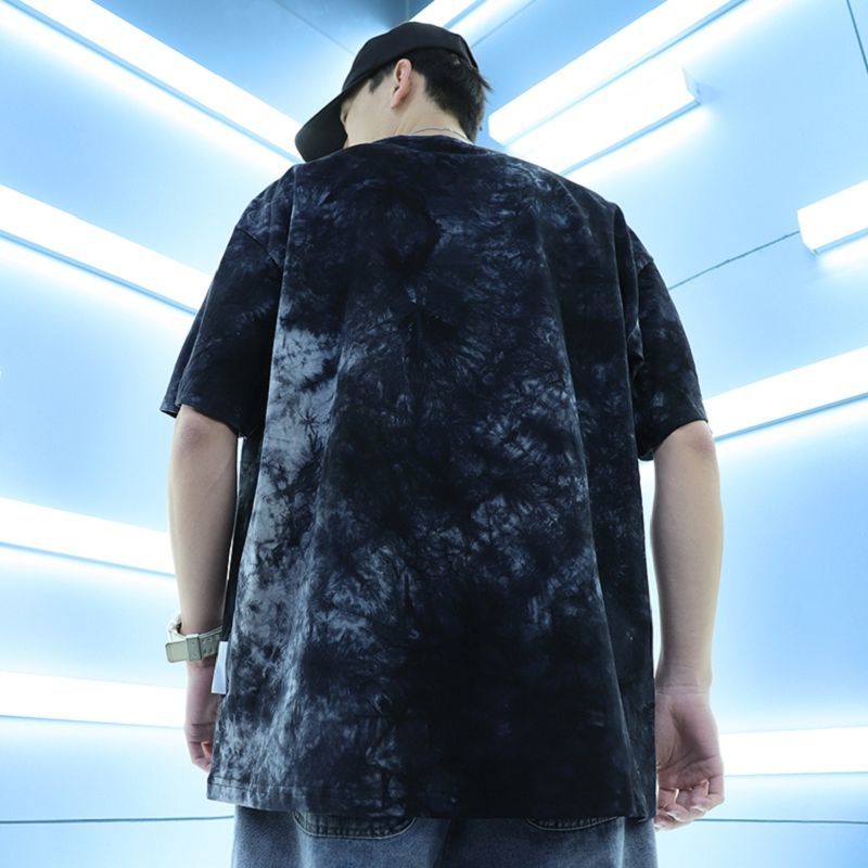 Áo phông from rộng_nam,nữ-100% cotton_Áo phông loang xám Thỏ