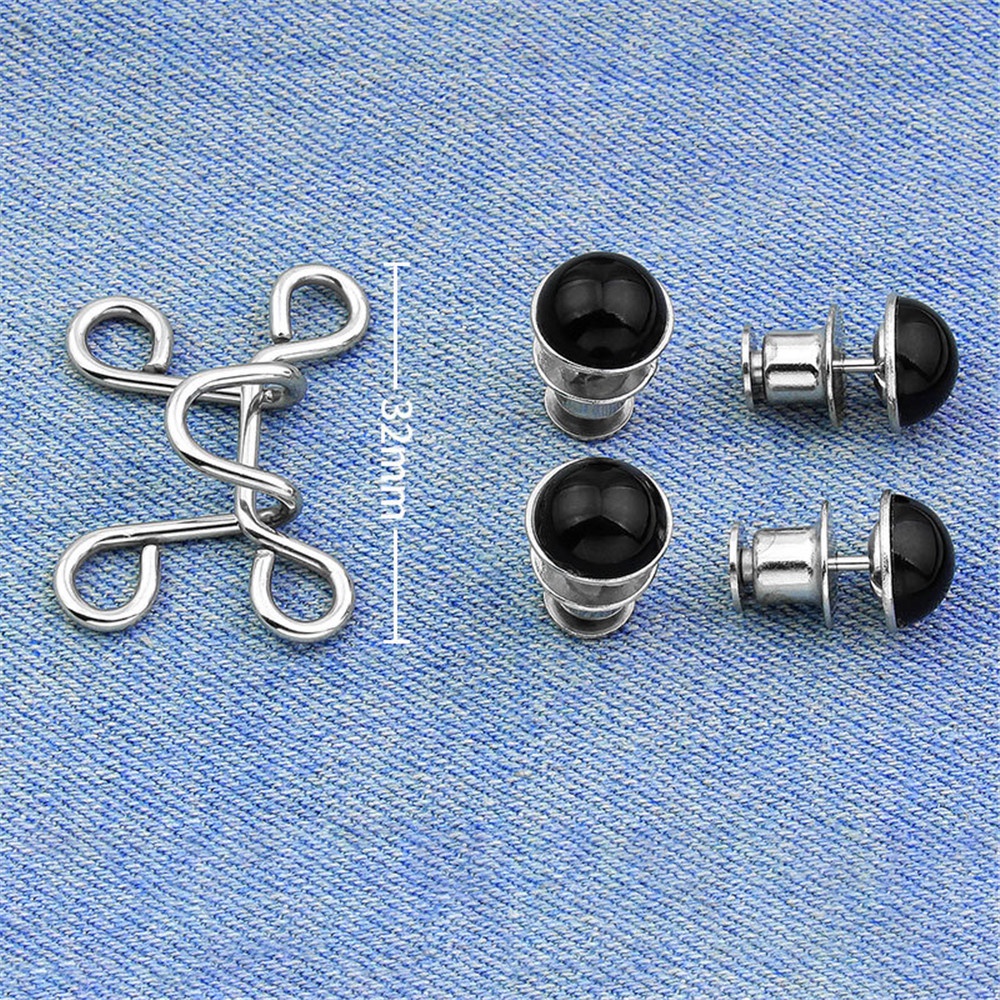 Nút cài lưng quần jean bằng kim loại có thể điều chỉnh và tháo rời cho nữ