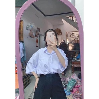 áo sơ mi trắng tay lỡ