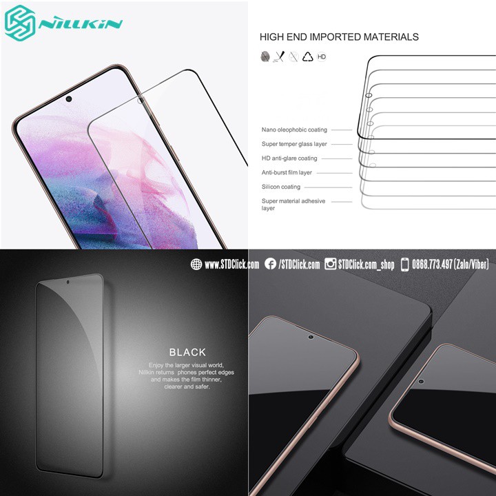 KÍNH CƯỜNG LỰC SAMSUNG GALAXY S21 5G NILLKIN CP+PRO 2.5D CHÍNH HÃNG