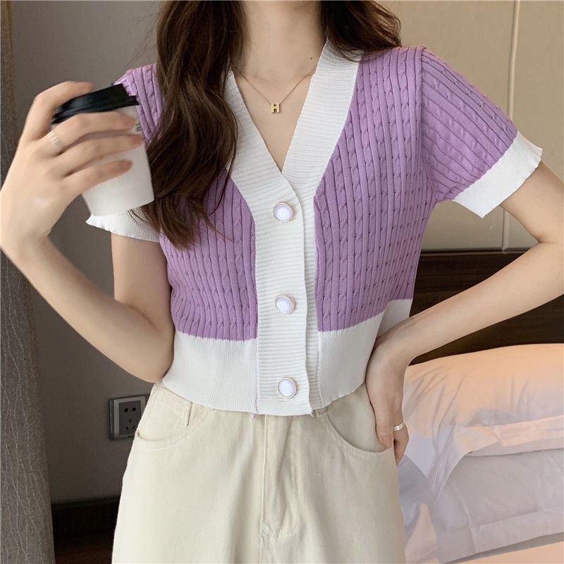 Áo Khoác Cardigan Dệt Kim Cổ Cao Phong Cách Hàn Quốc Thời Trang Mùa Hè Cho Nữ 2021 | BigBuy360 - bigbuy360.vn