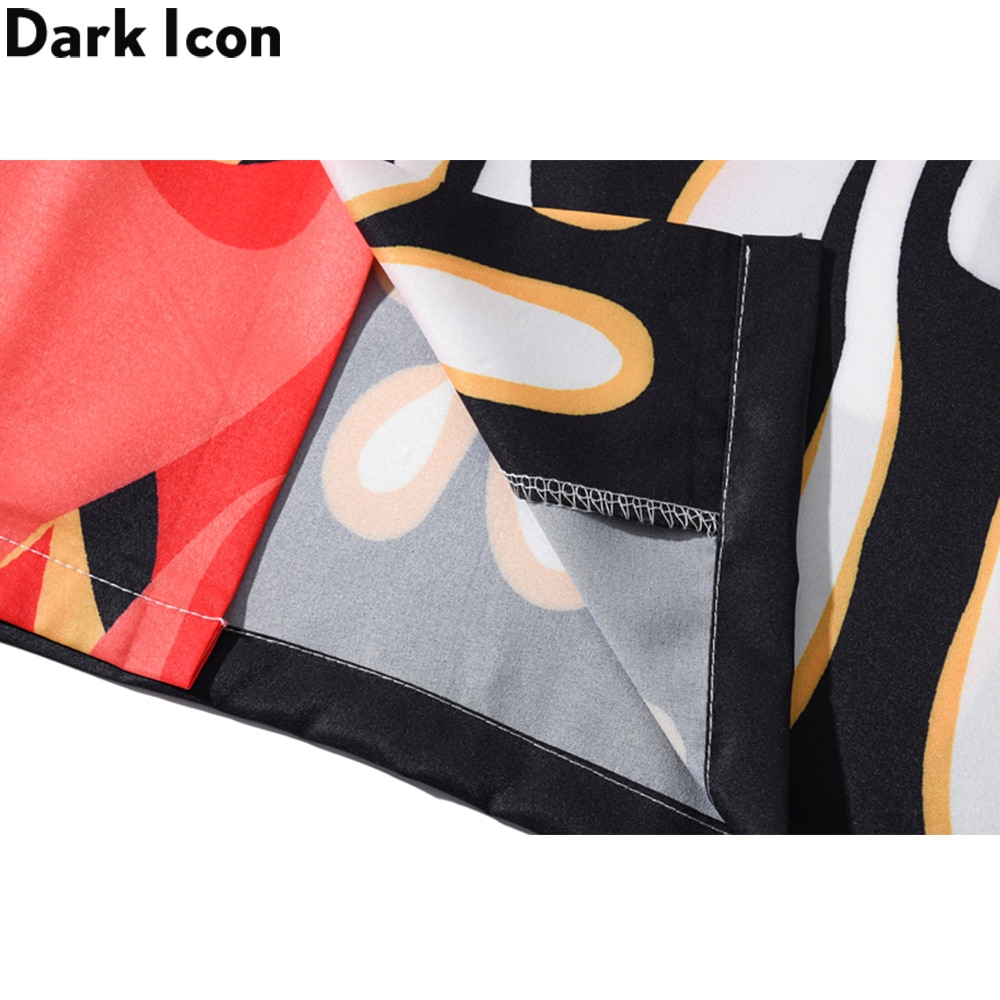 Áo sơ mi tay ngắn in họa tiết ngọn lửa cho nam