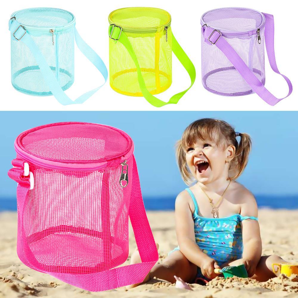 Ebinlands Giá Đỡ Dụng Cụ Đi Biển Ngoài Trời Dạng Lưới Màu Xanh Dương Tím Hồng Xanh Lá Cây Cho Trẻ Em