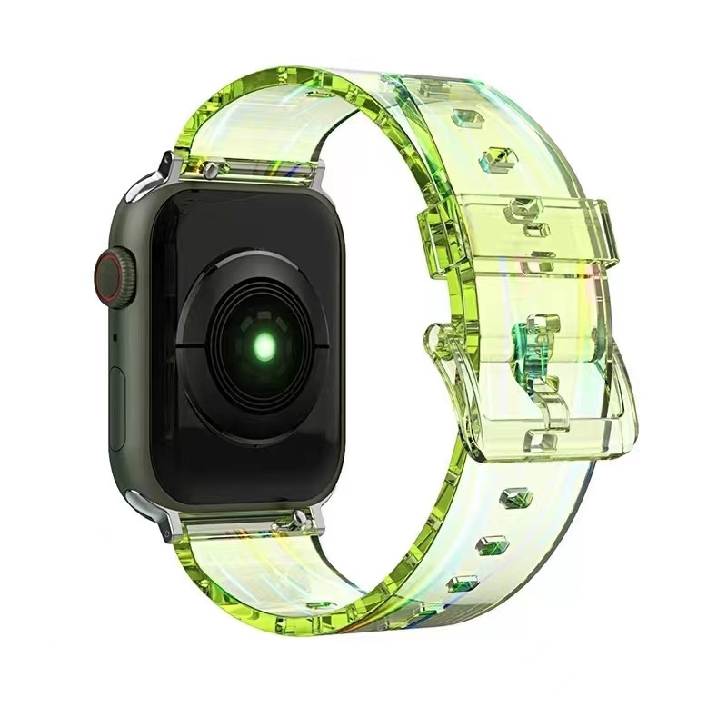 Dây Đeo Đồng Hồ Bằng Silicon Mềm Lấp Lánh 45mm 41mm 44mm 40mm42mm38mm Cho iWatch Series 7 6 5 4 3 2 1