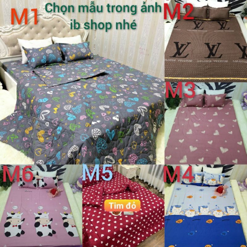 Ga trải giường không vỏ gối cotton poly đủ kích thước m2 m6 m8 2m2 (được chọn mẫu)