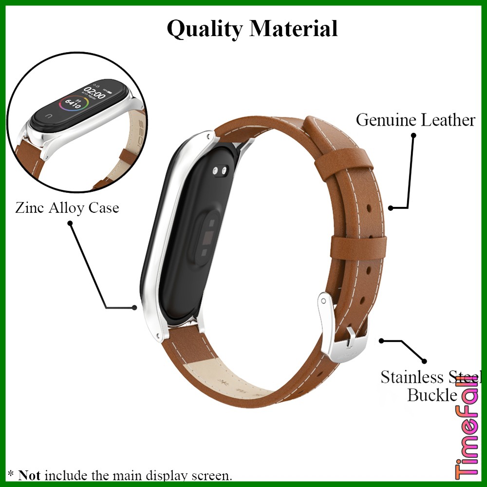 Dây đeo da bò PLUS Miband 4, MIBAND 3 chính hãng MIJOBS, dây đeo thay thế mi band 4, MIB AND 3 da bò viền cong (MIJOBS)