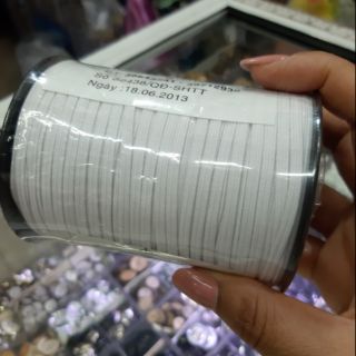 Cuộn 100m Thun dẹt 2 li may kt y tế,có 2 màu trắng,đen.