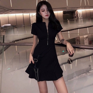 Ready Stock Spring Autumn Summer Fashion Korean Casual Women's Dresses Floral Short Sleeve Elegant Midi dress