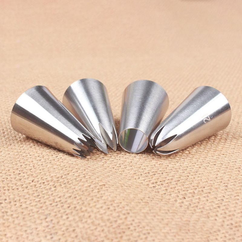 Set 4 Đuôi Bắt Bông Kem Trang Trí Bánh Bằng Thép Không Gỉ