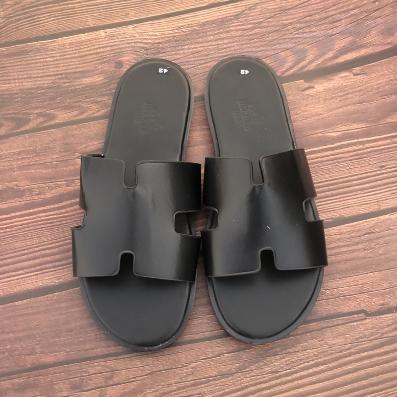 Dép lê dép nam quai ngang chữ H đính đá đi êm chân cực sang chảnh