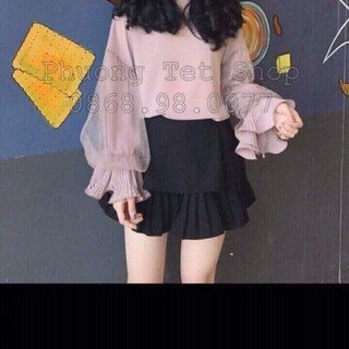 Chân váy 2 tầng xếp li