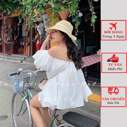 Áo trễ vai nữ babydoll tay bồng tiểu thư bánh bèo ulzzang Hàn Quốc