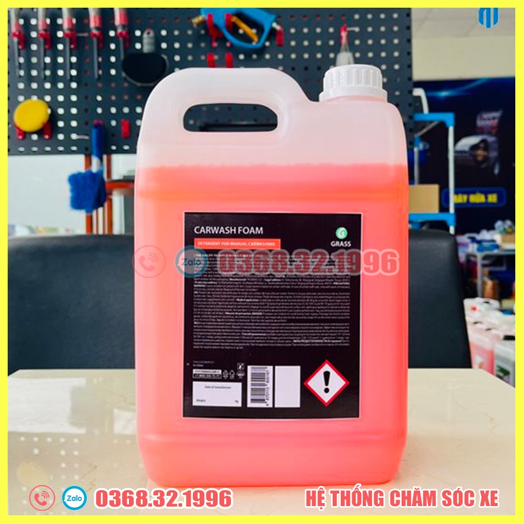 Nước Rửa Xe Bọt Tuyết - Dung Dịch Rửa Xe Ô tô, Xe Máy Siêu Đậm Đặc Grass Carwash Foam - 5L (hàng chính hãng)