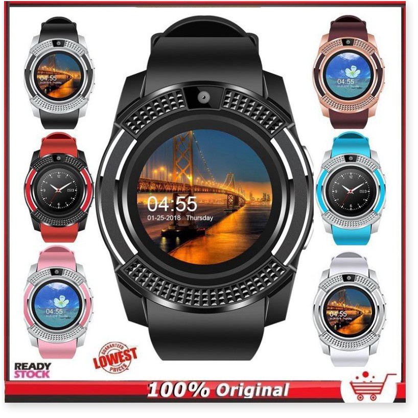 Đồng hồ thông minh SMARTWATCH V8 màn hình cảm ứng có hỗ trợ gắn SIM và thẻ nhớ