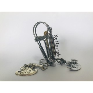 Móc Khóa Thủ Công Inox Phối ( mẫu 9)