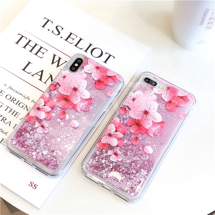 Ốp lưng kim tuyến nước hình hoa đào cho OPPO A83 F5 F1S F3 A3S neo9 A71 phone case