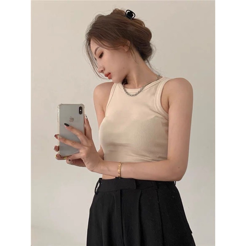 ÁO BA LỖ CROPTOP BASIC CHẤT THUN GÂN XỊN XÒ | BigBuy360 - bigbuy360.vn