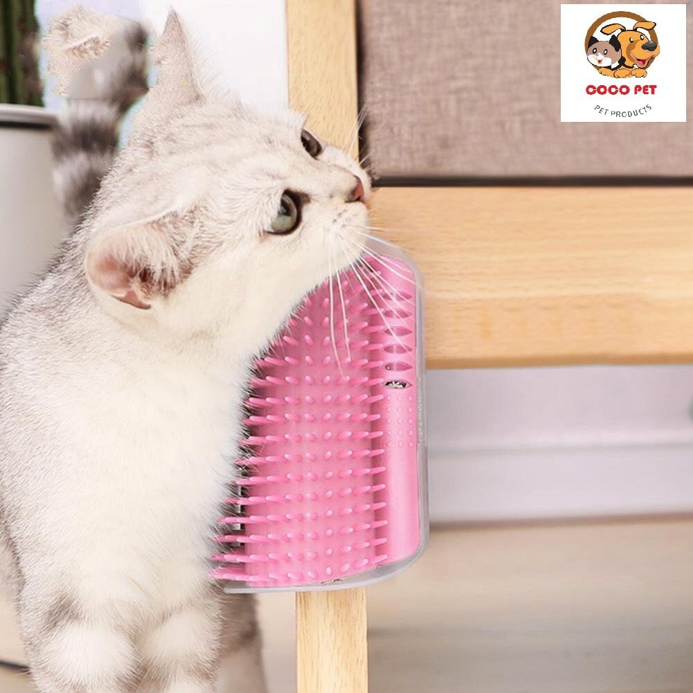 Lược Tự Chải Lông Massage Gắn Tường Cho Mèo ( Tặng 1 Gói Catnip Giúp Mèo Thư Giãn)