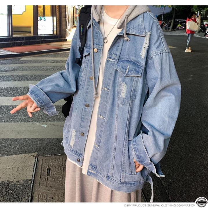 Áo khoác nam form rộng có mũ thời trang ulzzang hàn quốc áo sơ mi bò jeans nam phối mũ nỉ bigsize unisex du lịch đi học