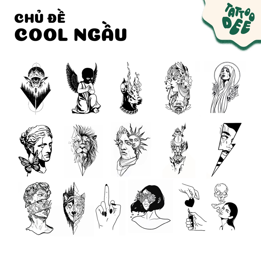 Hình xăm dán tạm thời Tattoodee 7 ngày, xăm trong 1 phút, chống nước 100%