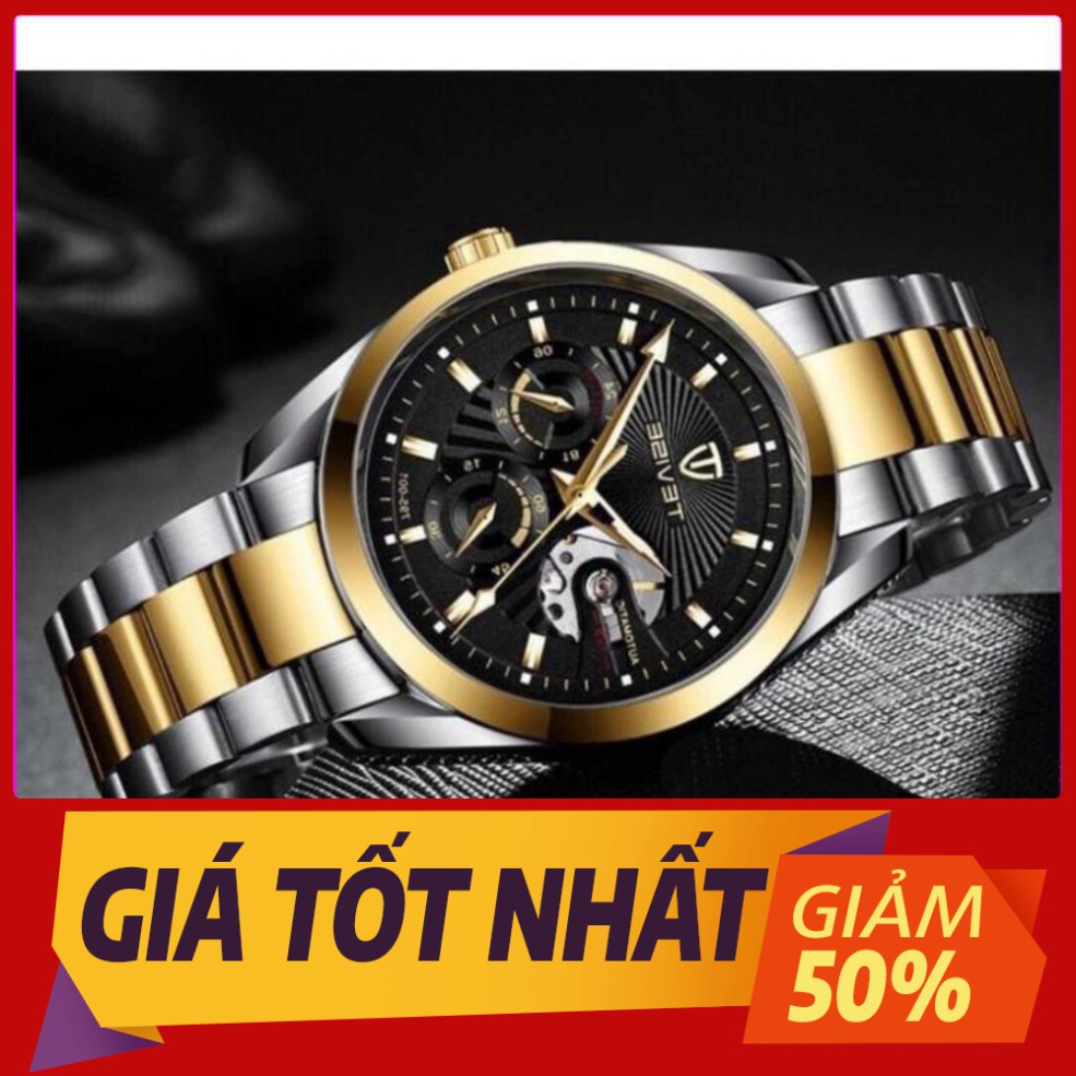 ĐỒNG HỒ AUTOMATIC TEVISE CHÍNH HÃNG NAM DÂY INOX NGUYÊN KHỐI CAO CẤP (TẶNG KỀM HỘP)