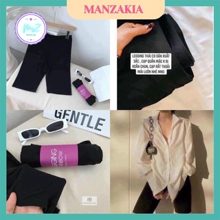 Quần legging lửng thái💥Quần legging ngố đùi thái cạp chun siêu mịn💥(free ship)