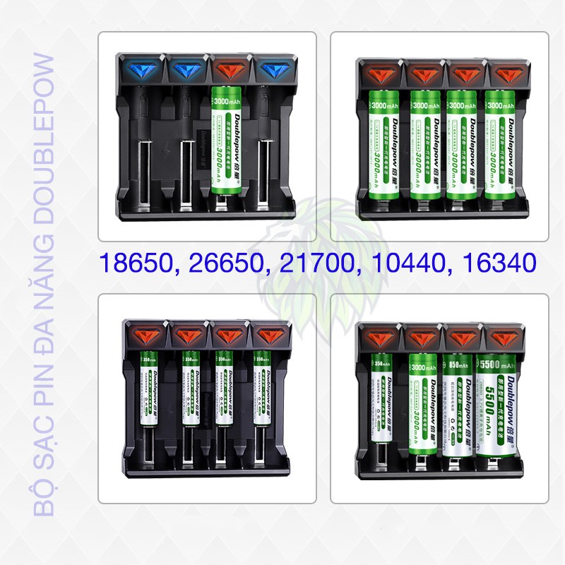 Sạc Pin 26650 16340 14500 18650 21700 Sạc Nhanh DP-UK41 Đa Năng Doublepow cho pin xe điện, máy khoan