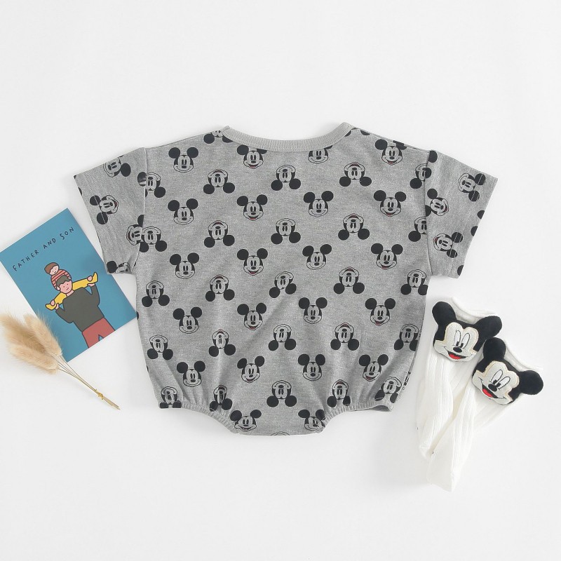 Áo liền quần họa tiết hoạt hình tay ngắn đáng yêu dành cho bé