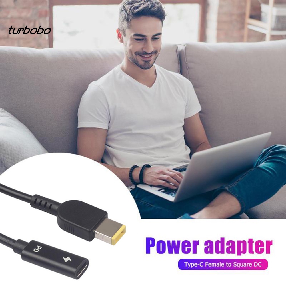 Dây cáp sạc turbo loại C đầu cái sang đầu vuông DC đực cho Lenovo Thinkpad