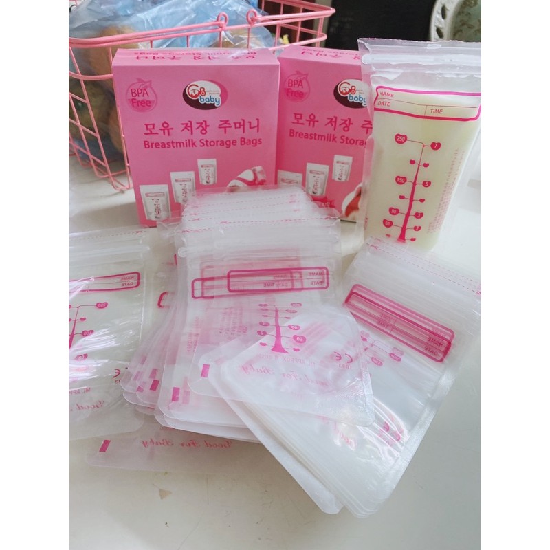 Hộp 50 túi trữ sữa mẹ 250ml GB baby (Hàn Quốc)