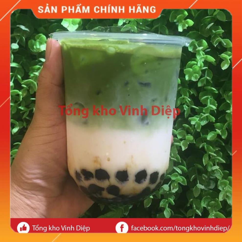 Combo 50 cốc/ly nhựa đáy bầu 360ml 500ml đựng kem, chè, trà sữa, nước hoa quả, dập được màng, có nắp/không nắp