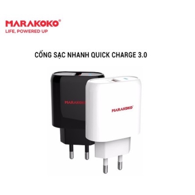 Sạc nhanh Marakoko Ma15 Quick Charge 3.0, Công suất 18W