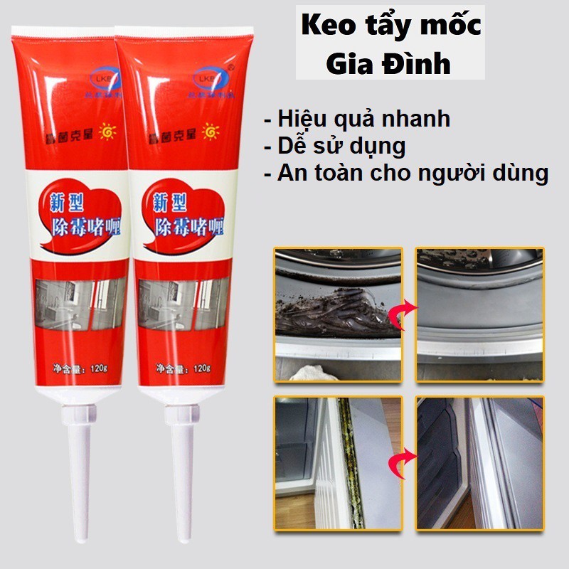 [Freeship] Chai gel tẩy mốc tẩy trắng đa năng LKB 120g - Keo tẩy mốc chân tường