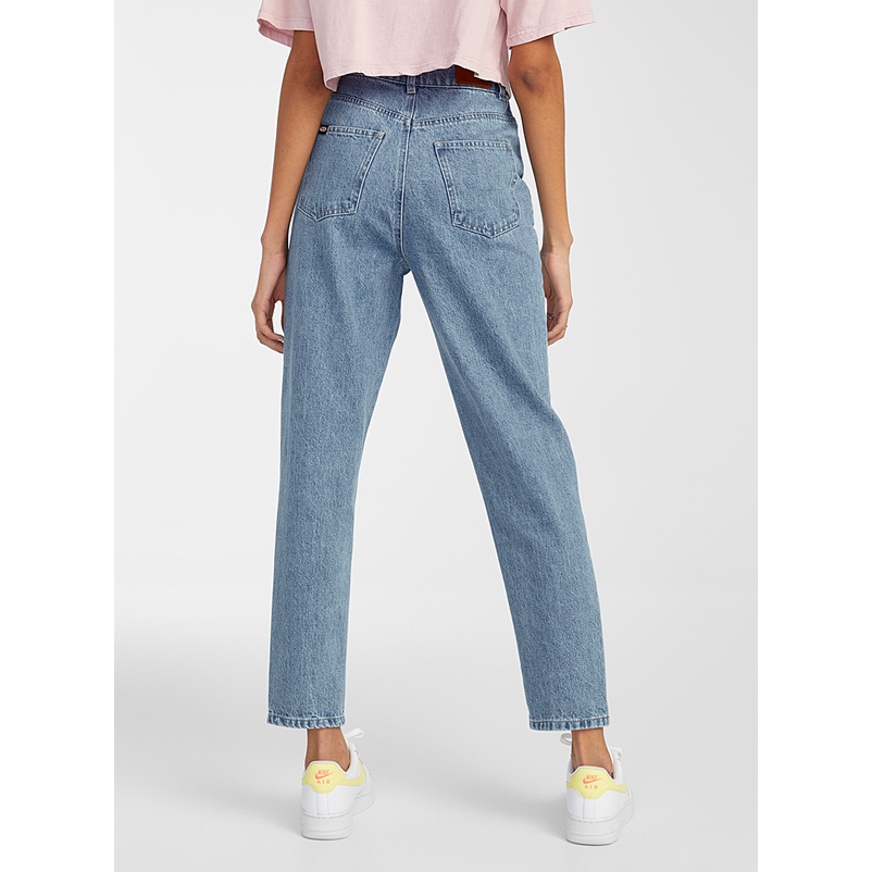 Quần Baggy Jeans Nữ Lưng Cao Màu Xanh B-02
