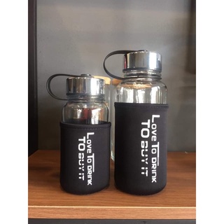 Bình thuỷ tinh quai cầm, bọc xốp chống va đập 600ml - 1000ml