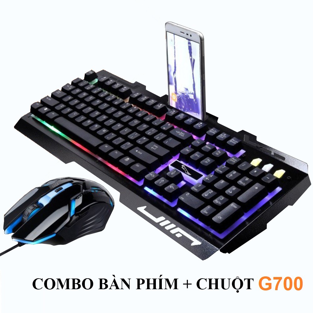 Combo Bàn phím + chuột có dây giả cơ chuyên game ( Bamba G700 - Có LED)