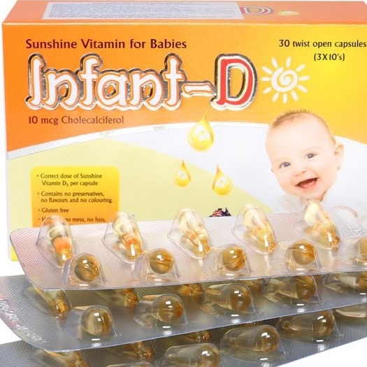 [mẫu mới 2022] Infant-D - Vitamin D3 CMPS Infant-D 3 vỉ dạng viên nang mềm