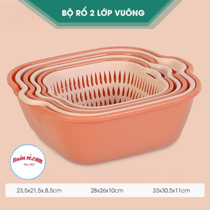 Bộ thau rổ 2 lớp Vệt Nhật