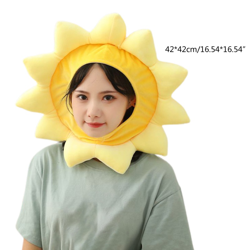 Mũ Nhồi Bông Hình Hoa Hướng Dương Hoạt Hình Vui Nhộn