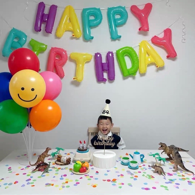 Set bóng ngũ sắc happy birthday tone Hàn Quốc