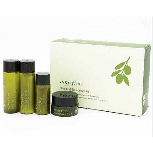 Bộ Dưỡng Cho Da Khô Innisfree Olive Real Ex. Special Kit 4 Sp