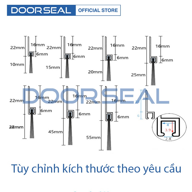 Thanh Dán Chân Cửa Đế Lông - Chống Bụi, Chống Côn Trùng - Doorseal (Vietnam)