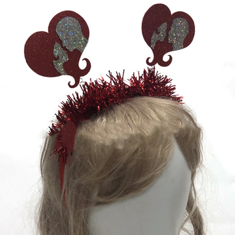 Flgo Băng Đô Kim Tuyến Màu Đỏ Hình Trái Tim Cho Cặp Đôi Cr