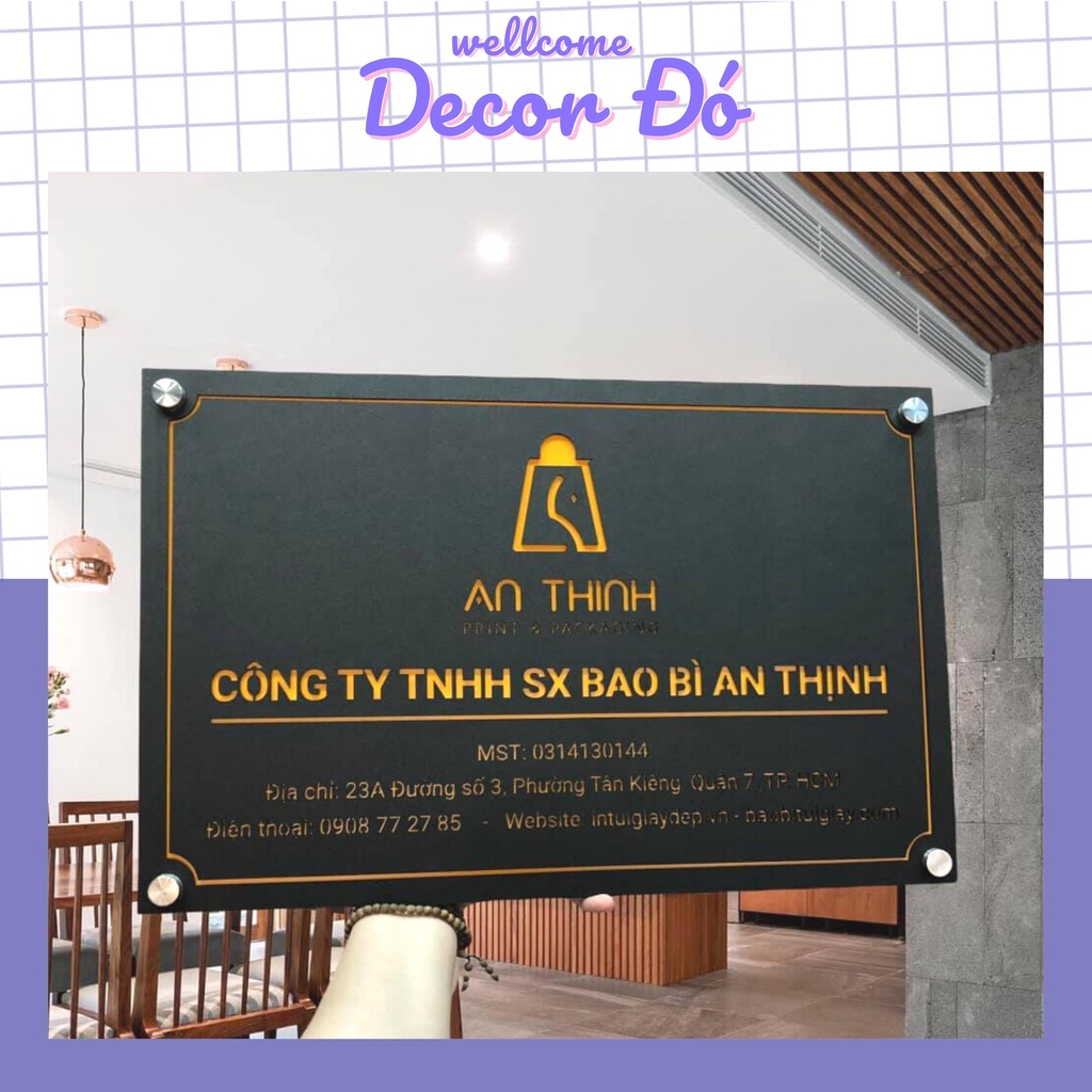 Biển Tên Công Ty alu mica làm theo yêu cầu . Hình chữ nhật & elipse nhiều size