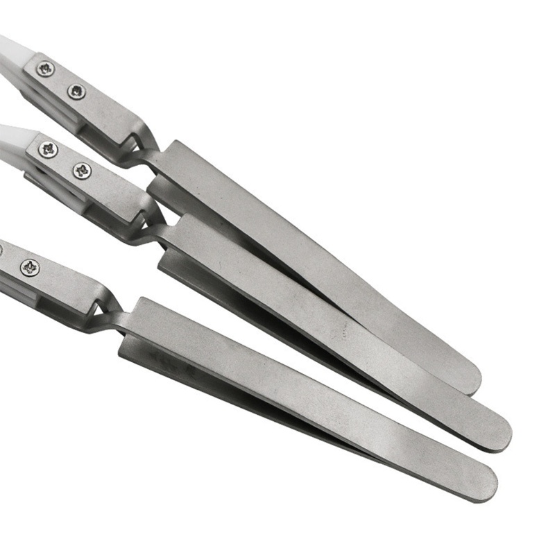 Set 3 Nhíp Hàn Điện Bằng Thép Không Gỉ Chống Axit Thẳng