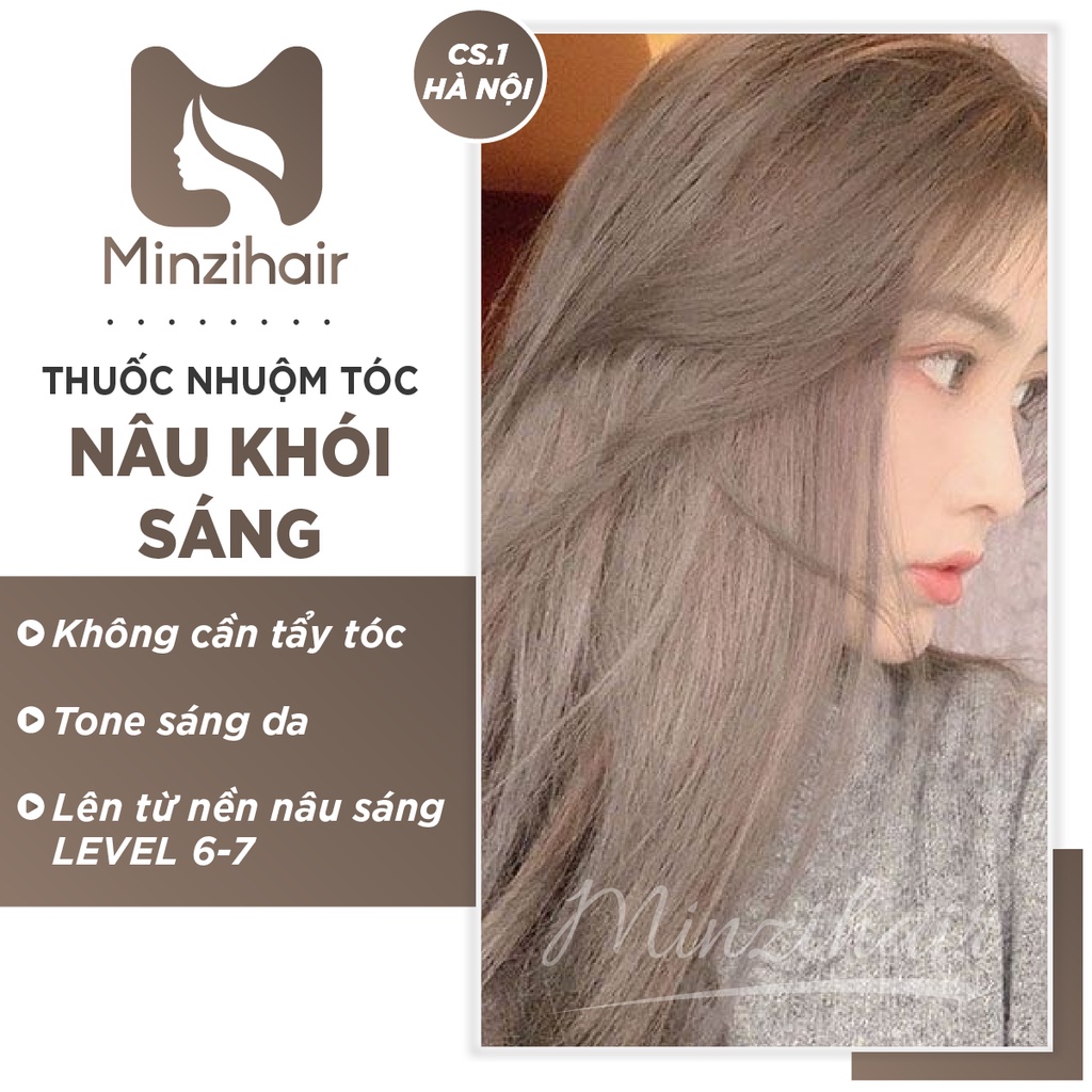 Thuốc Nhuộm Tóc Màu Nâu Khói Sáng - Lên Từ Nền Nâu - TẶNG TRỢ DƯỠNG | MINZIHAIR HN