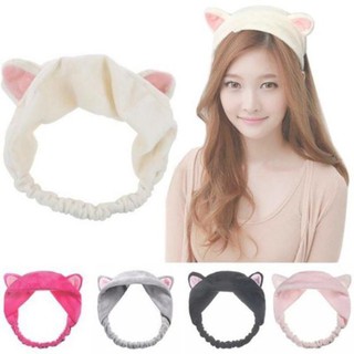 Băng đô tai mèo đeo khi tắm và rửa mặt dễ thương