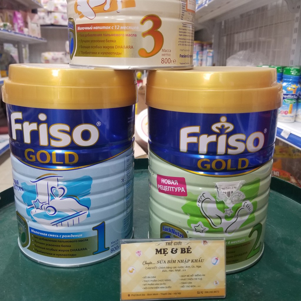 Sữa FRISO Nga đủ số 1,2,3 (800g) Date mới, [có tem phụ]