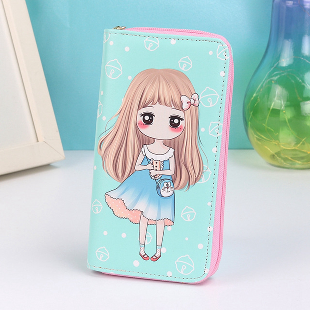 Ví Dài Cầm Tay Có Khóa Kéo In Hoạt Hình Frozen Dễ Thương Cho Bé Gái