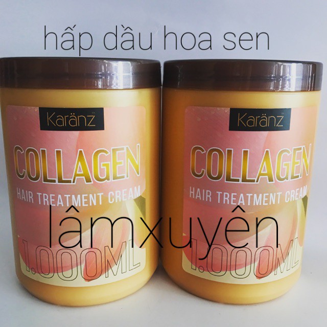 Hấp dầu hoa sen Karanz Collagen 1000ml  Chính Hãng Tận Gốc Freeship  siêu thơm phục hồi suôn mềm bóng mượt giữ màu tóc